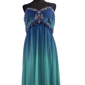 Y2K Prom Dress 12 Fairy Maxi Evening Ball Gown 90s Ombre Formal Under The Sea